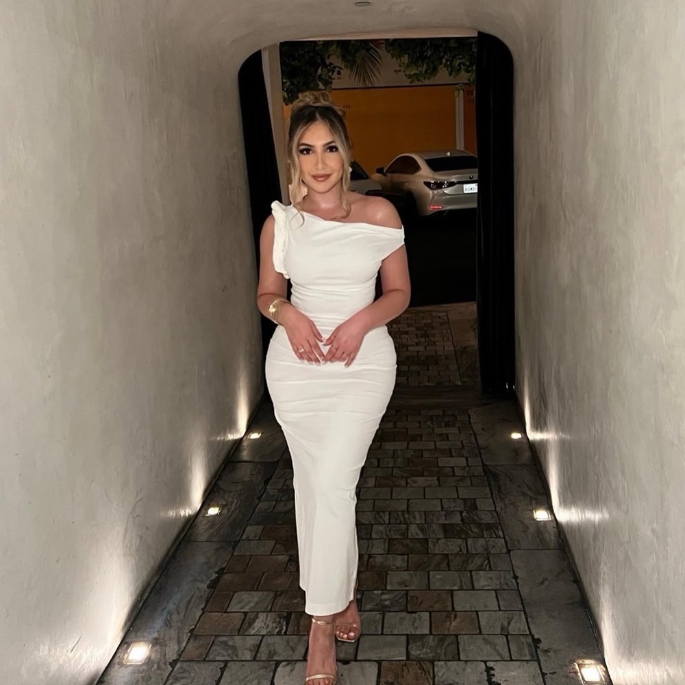 Zara Elegant White Off-Shoulder Dress